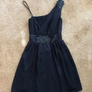 Navy Chiffon Cocktail Dress